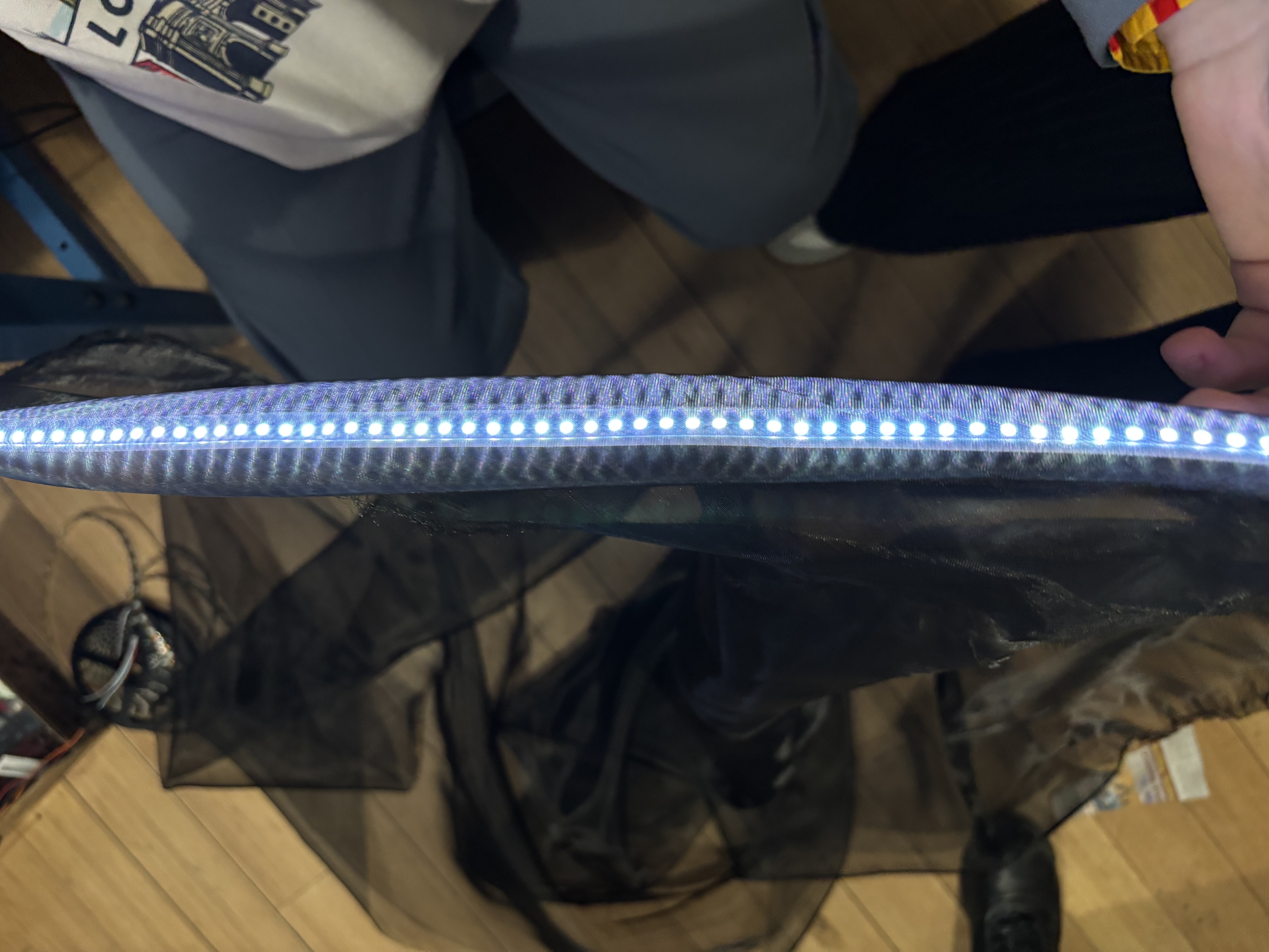 Lights with black organdy